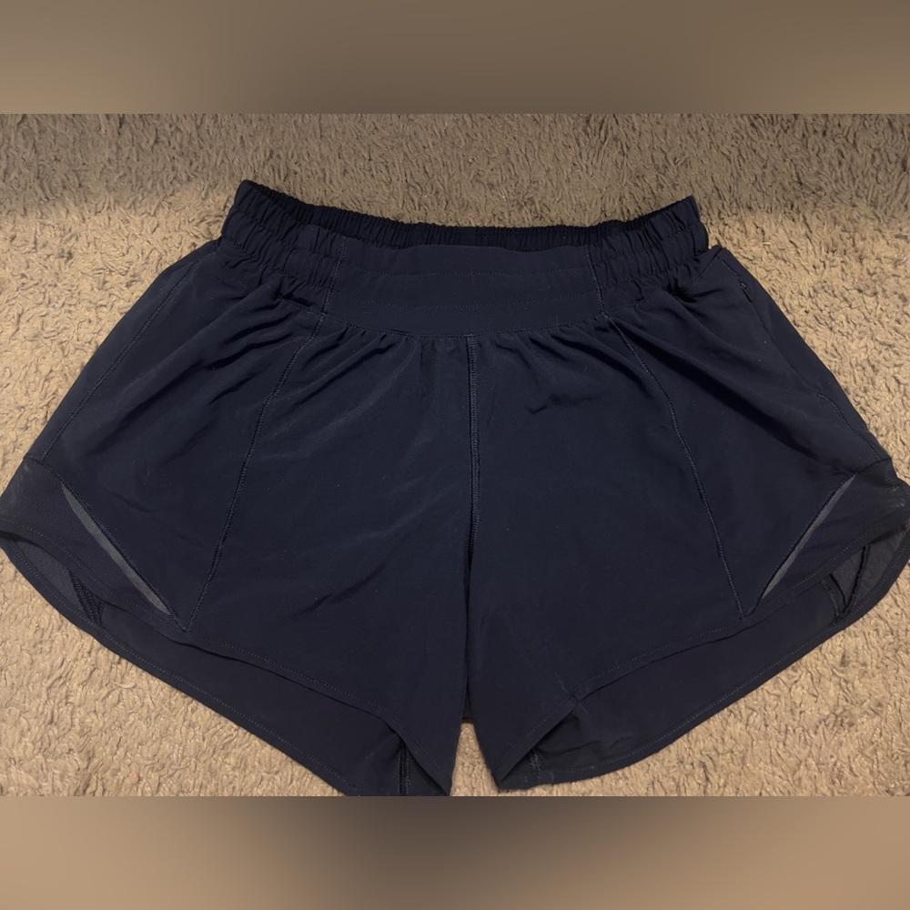 Lululemon Athletica True Navy Hotty Hot 4” Low Rise Shorts